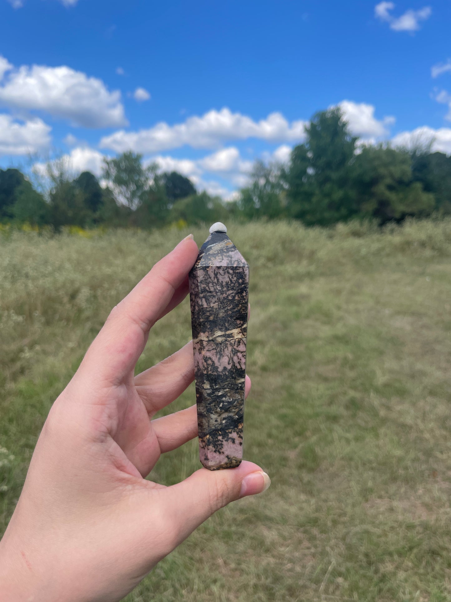Rhodonite Crystal pipe #1 (decor)