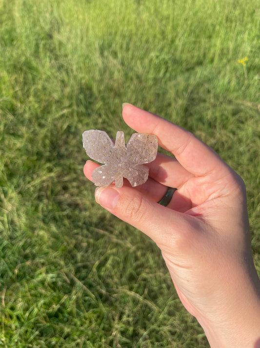Druzy Amethyst cluster Butterfly Carving 🦋