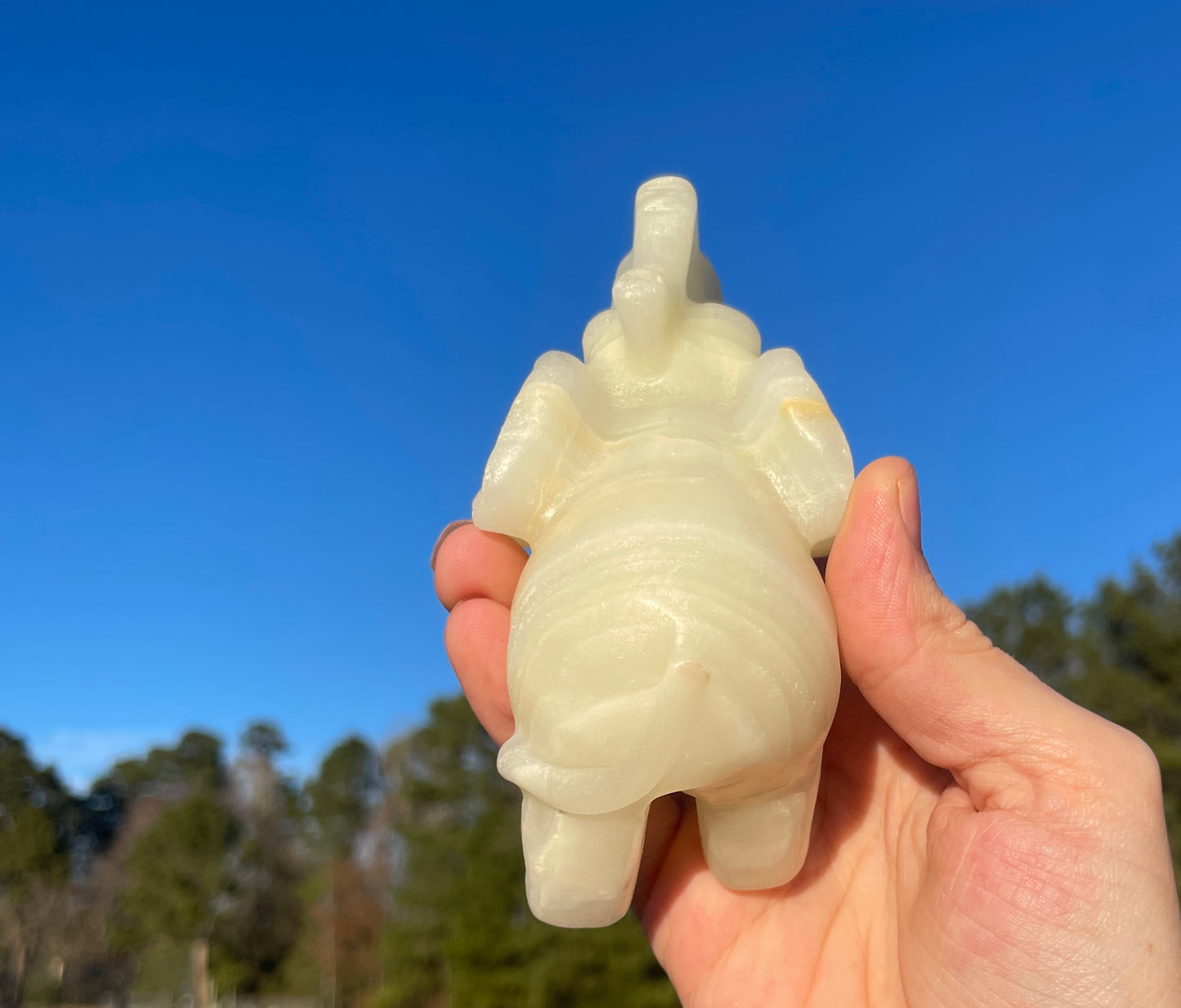 Banded Afghanistan Jade Elephant carving