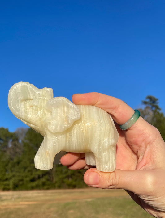 Banded Afghanistan Jade Elephant carving