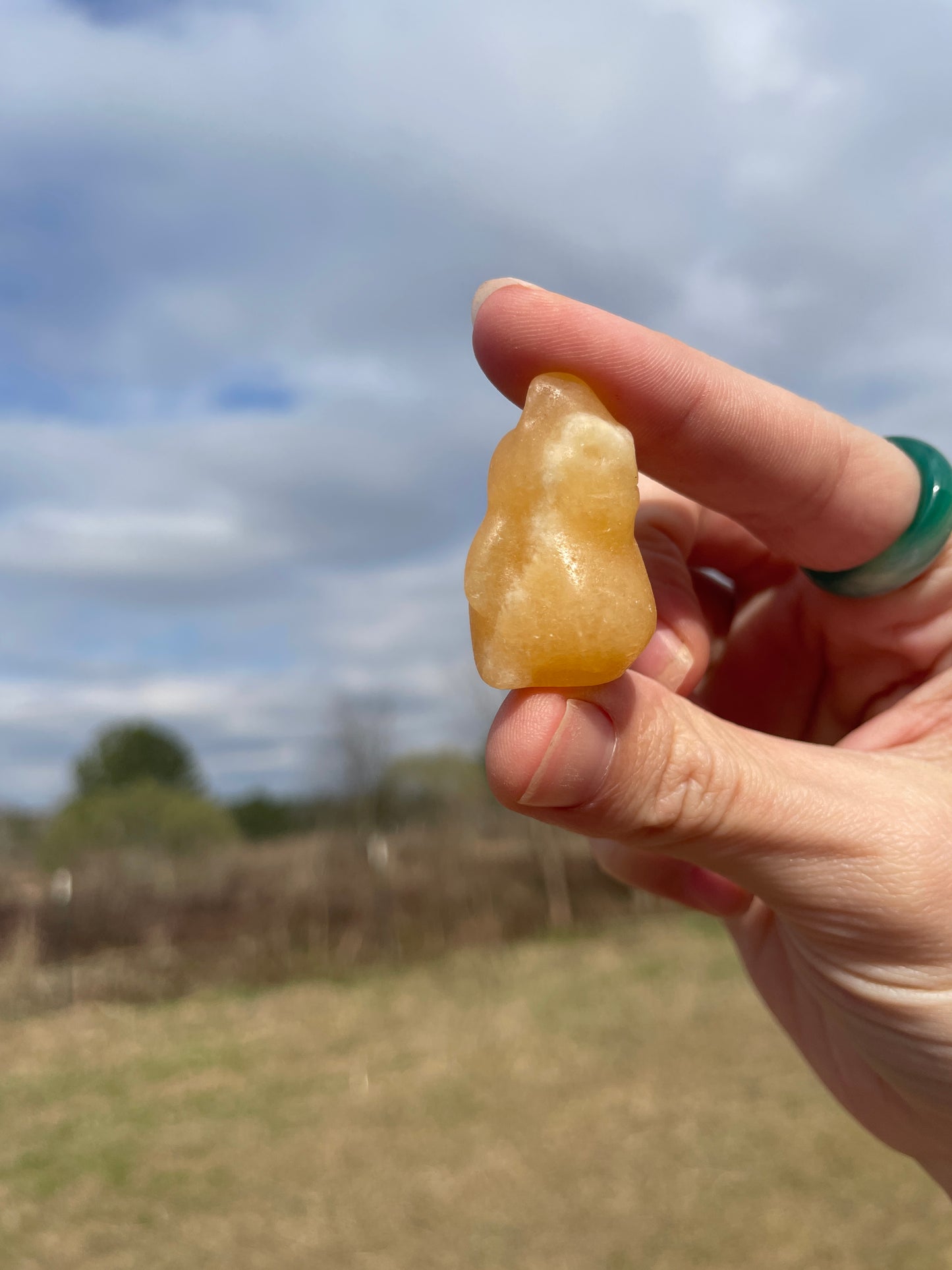 Mini Calcite Oogie Boogie Carving
