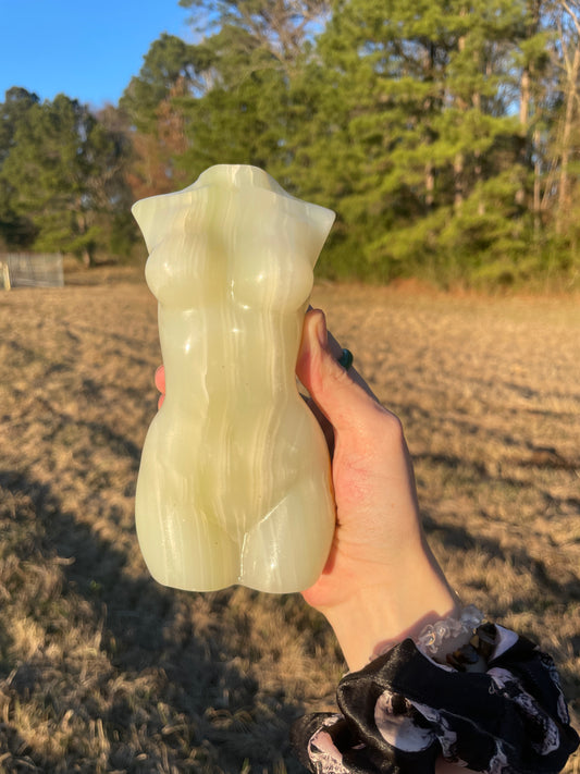 Banded Large Afghanistan Jade Goddess Carving (lady body)