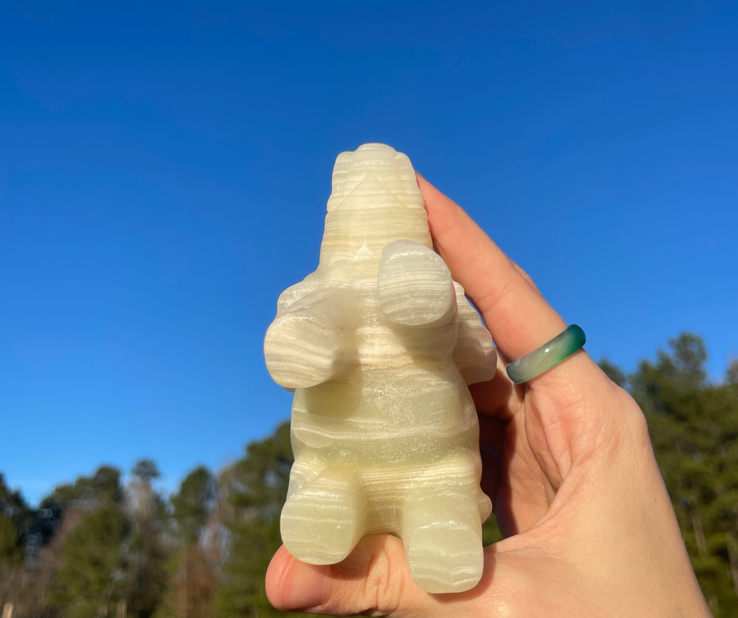 Banded Afghanistan Jade Large Elephant carving #3