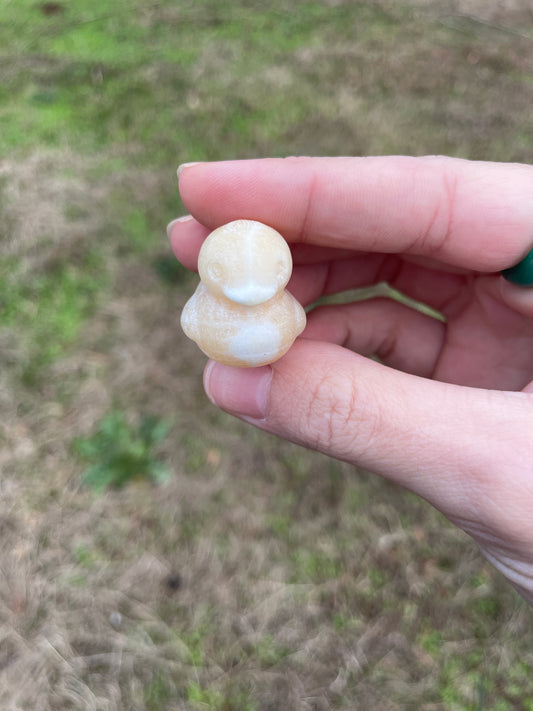 Mini Duck Yellow Calcite carving