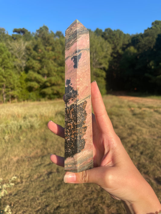 Large Rhodonite tower