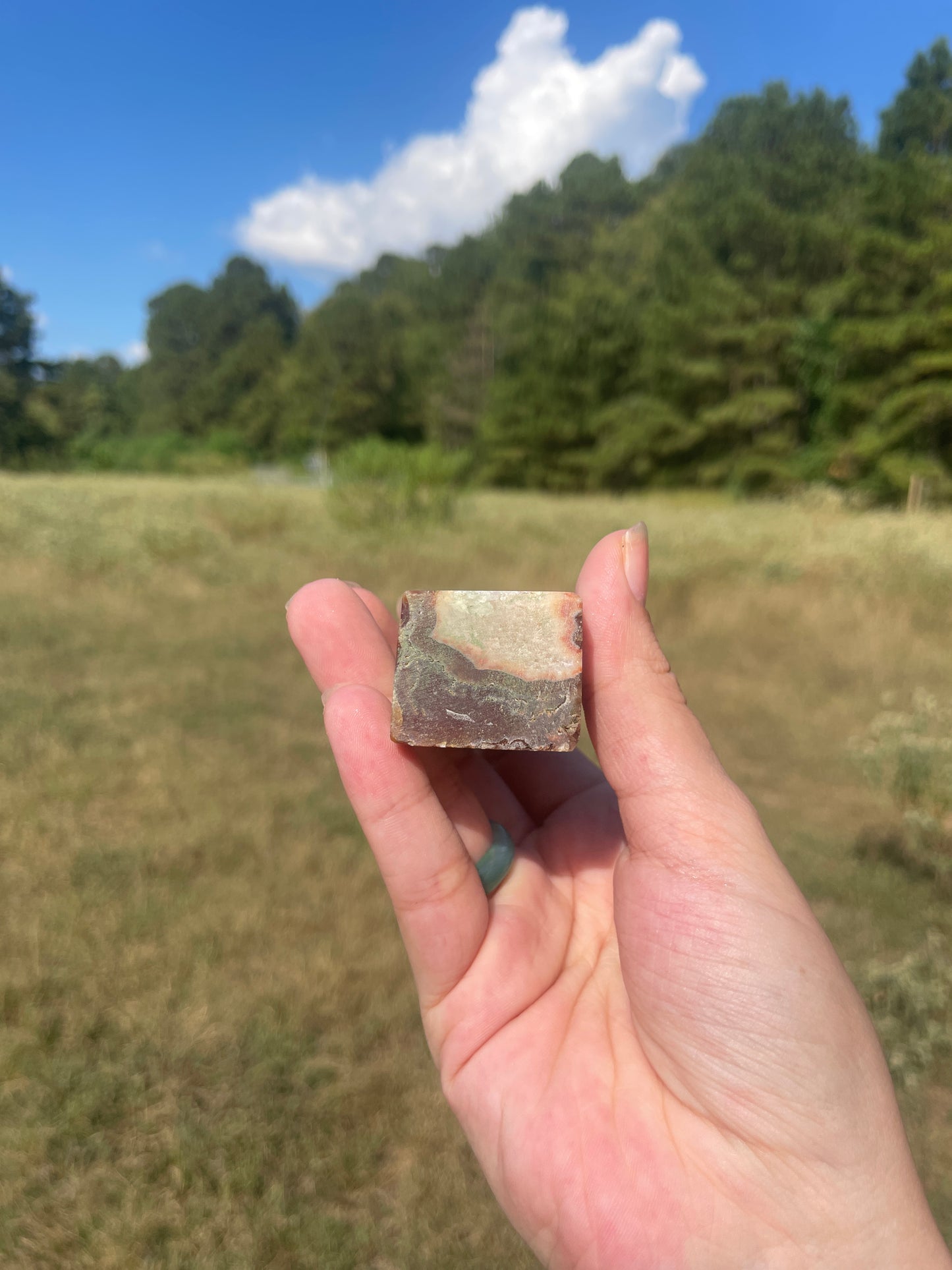 Imperfect Druzy red Moss agate/carnelian tower #3