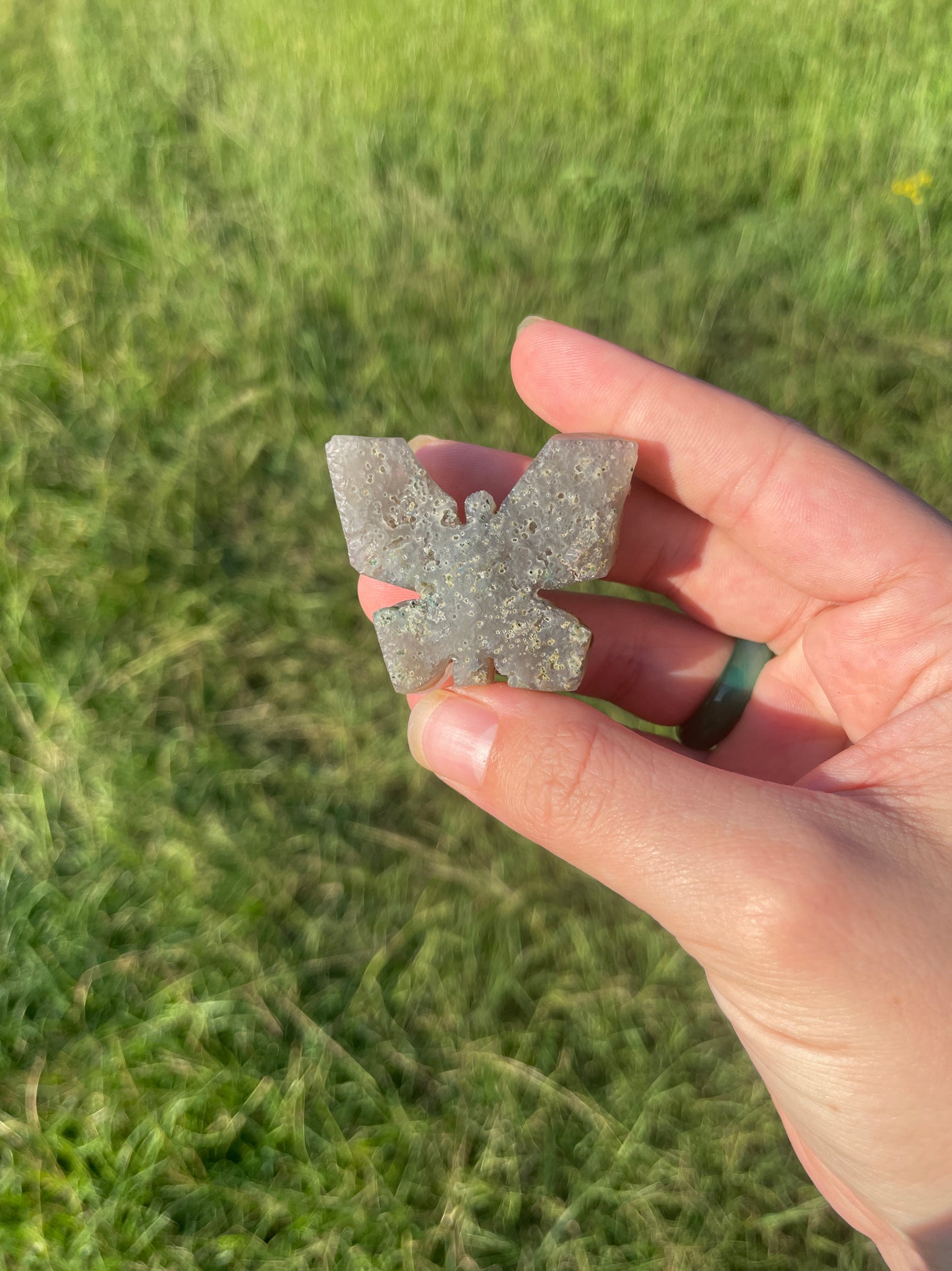 Druzy Amethyst cluster butterfly carving 🦋