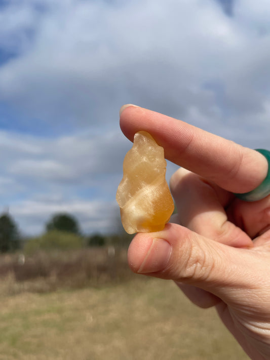Mini Calcite Oogie Boogie Carving