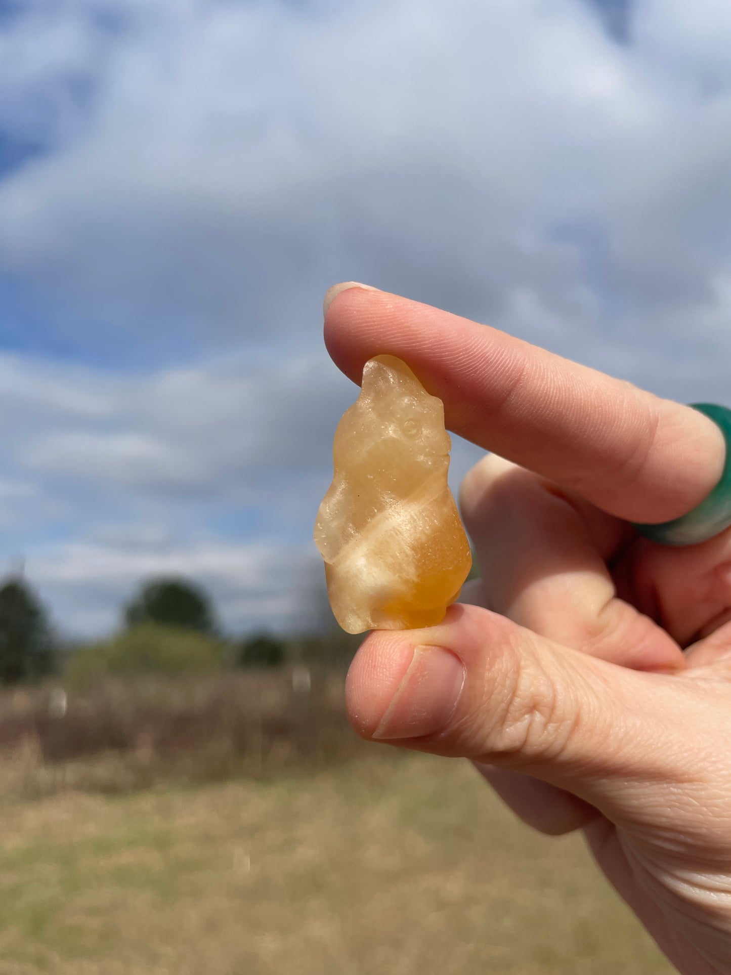 Mini Calcite Oogie Boogie Carving