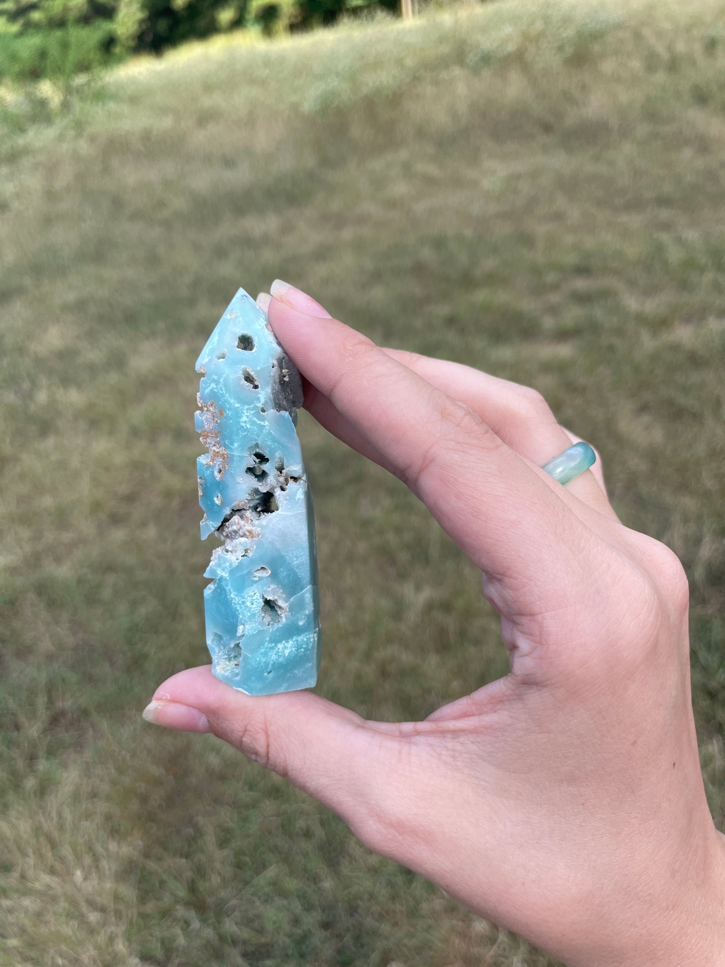 Druzy Carribean Calcite tower 1