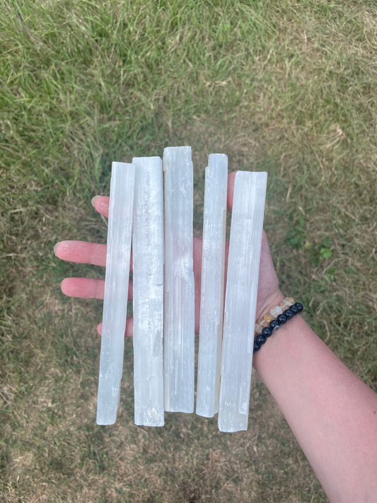 Selenite (satin spar) thick wands