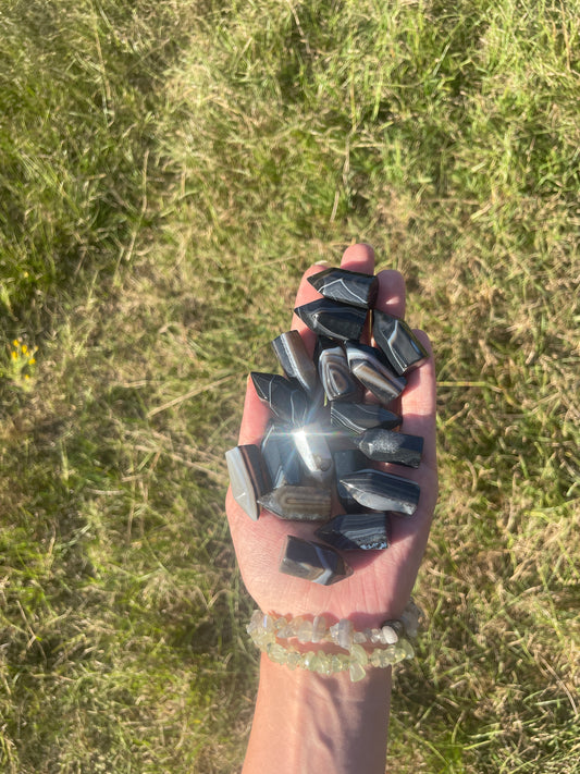 Black Agate mini points (intuitively chosen)