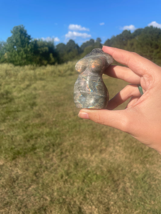 Flash Labradorite Goddess carving