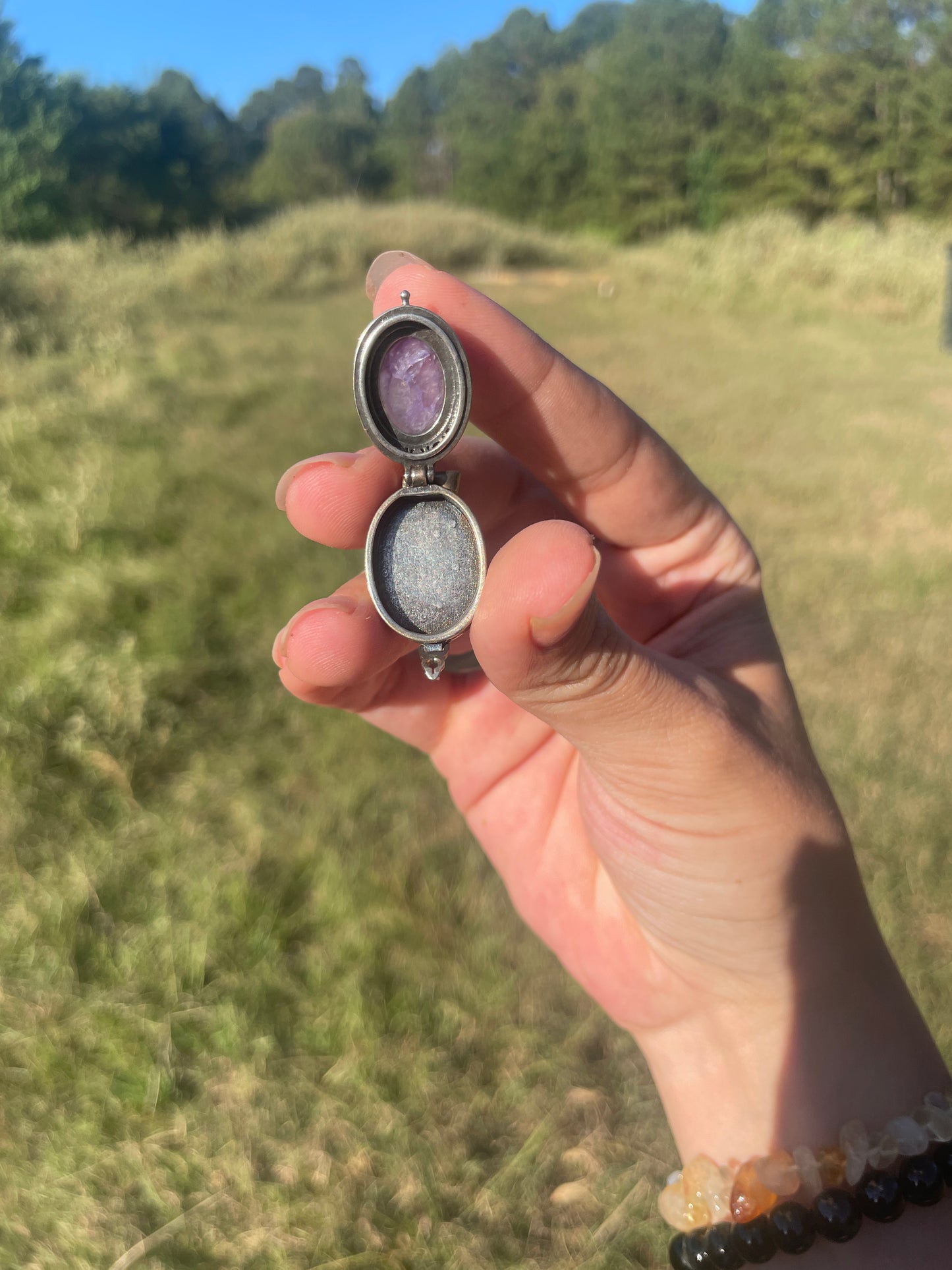 Amethyst locket