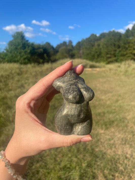 Pyrite Goddess Carving