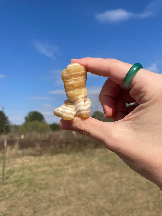 Mini Yellow Calcite Groot Carving