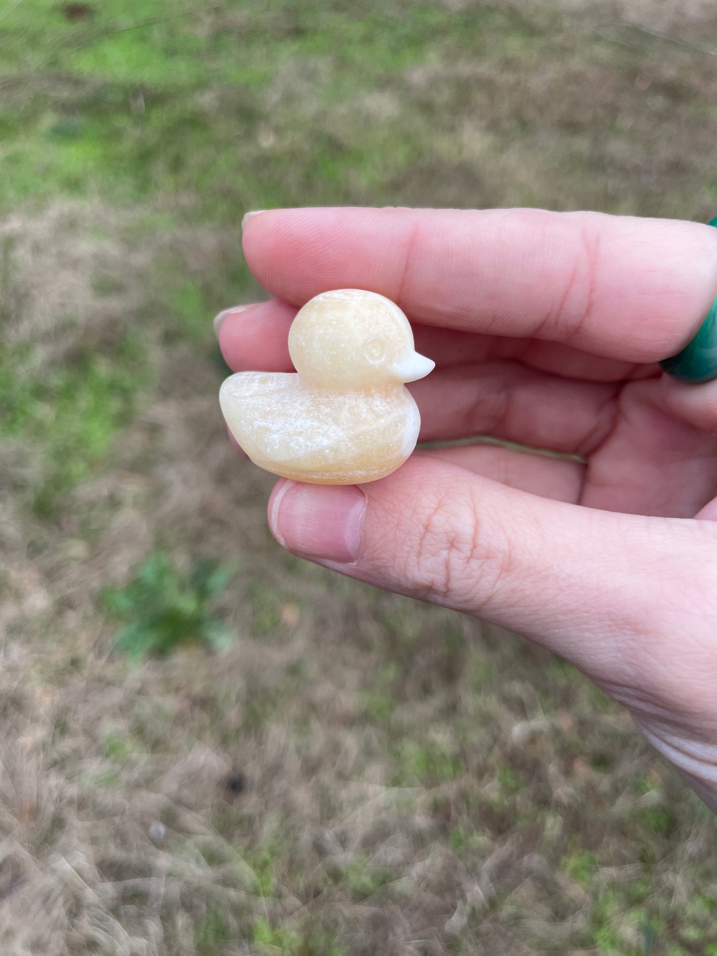 Mini Duck Yellow Calcite carving