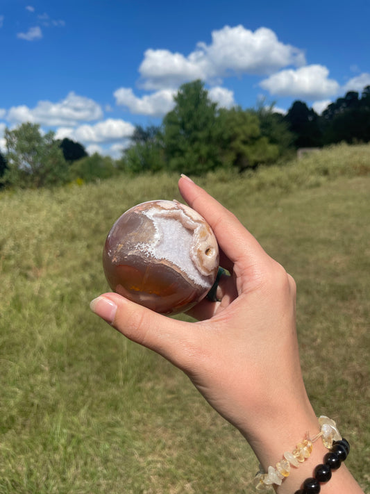 Imperfect Druzy Flower Agate sphere