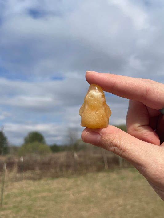 Mini Calcite Oogie Boogie Carving