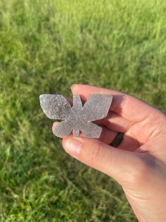 Druzy Amethyst cluster Butterfly Carving 🦋