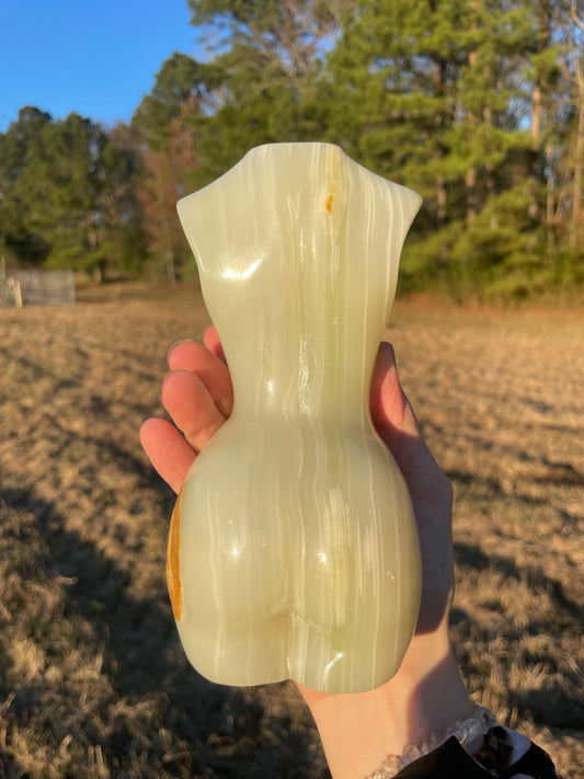 Banded Large Afghanistan Jade Goddess Carving (lady body)