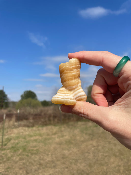 Mini Yellow Calcite Groot Carving