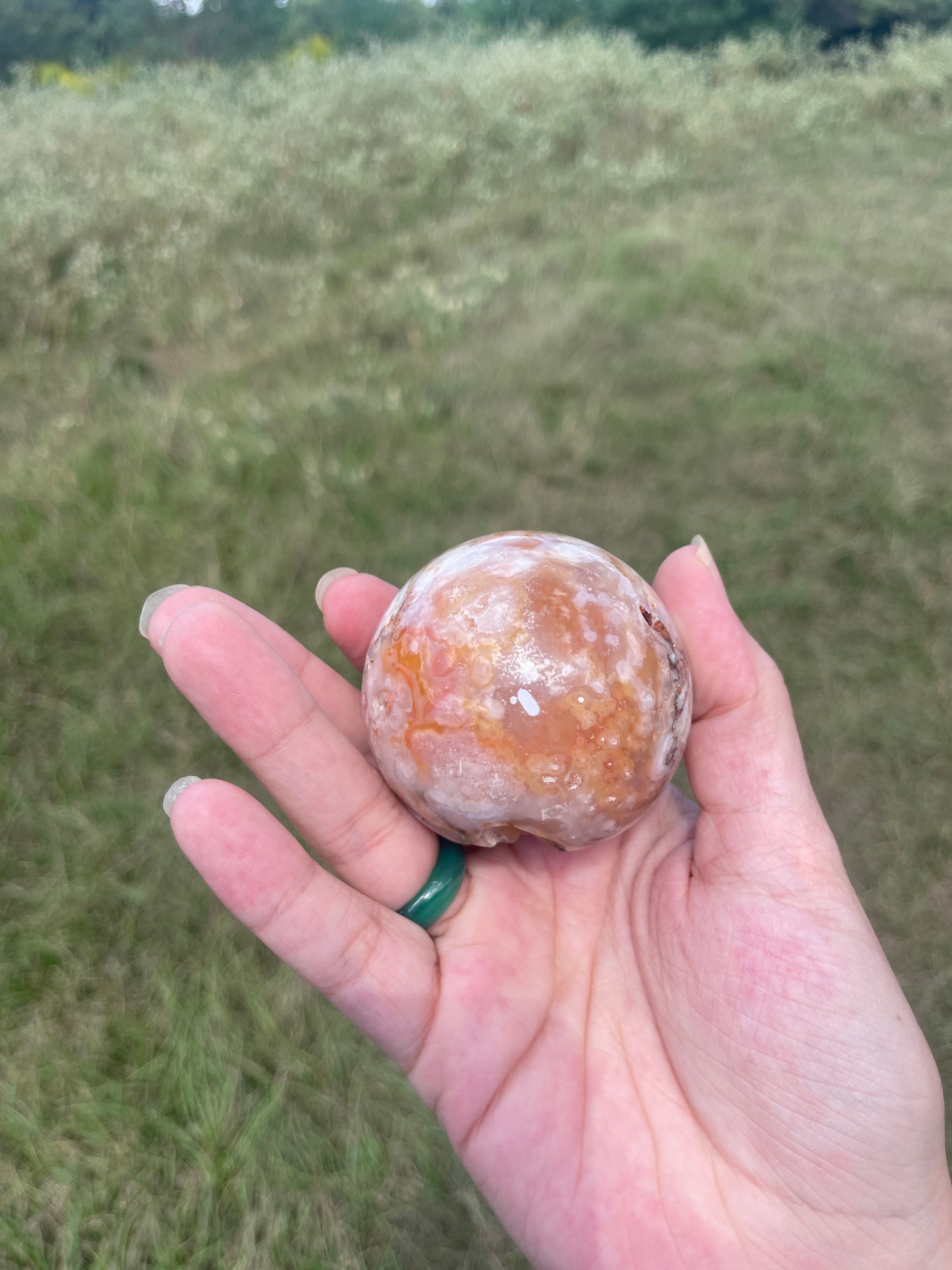 Druzy Flower Agate sphere