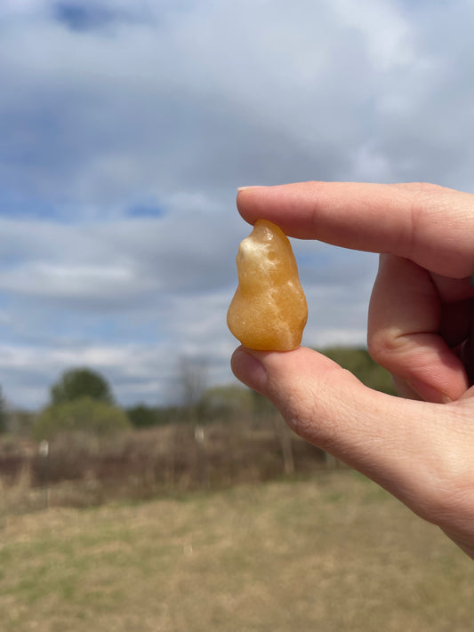 Mini Calcite Oogie Boogie Carving