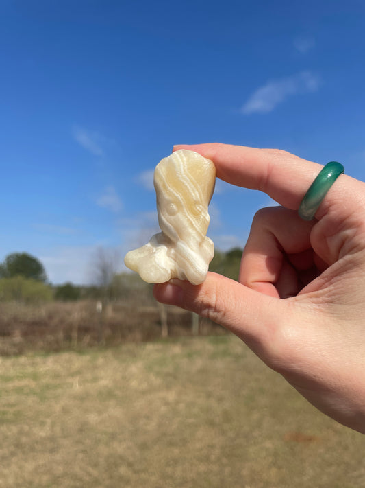 Mini Yellow Calcite Groot Carving