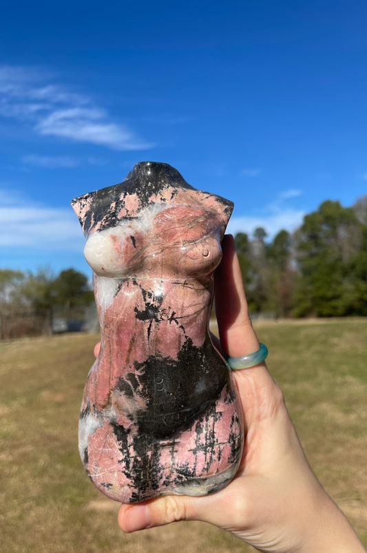 Large Rhodonite Goddess Carving (lady body)