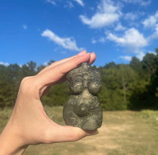 Pyrite Goddess Carving
