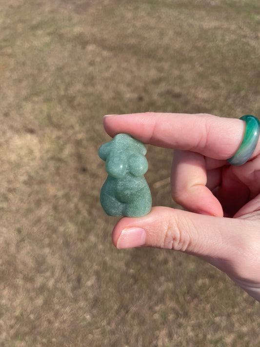 Mini Green Aventurine Goddess carving (lady body)