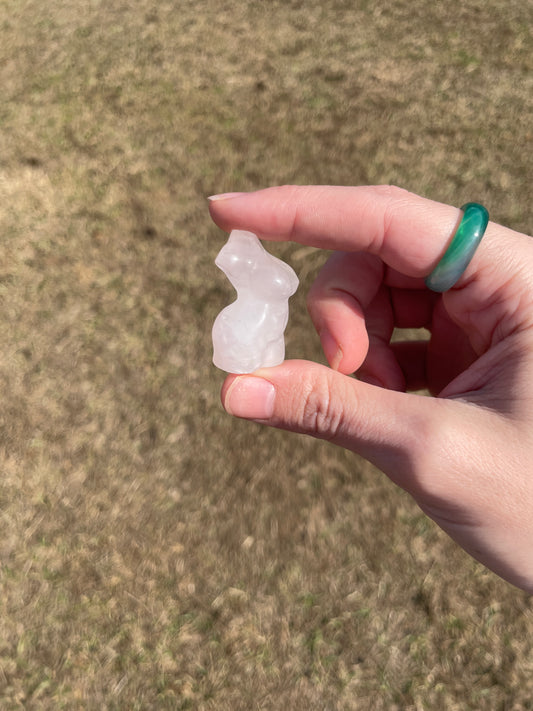 Mini Clear Quartz Goddess carving (lady body)