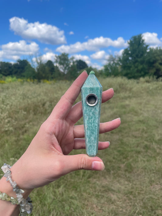 Amazonite Crystal Pipe (decor)