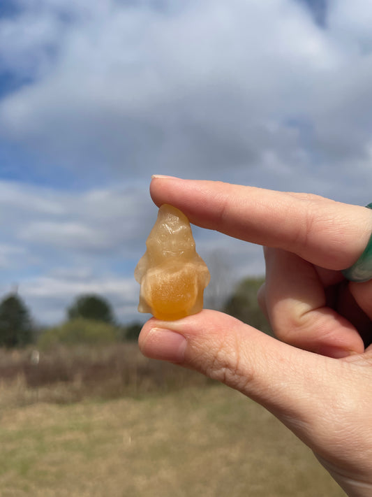 Mini Calcite Oogie Boogie Carving