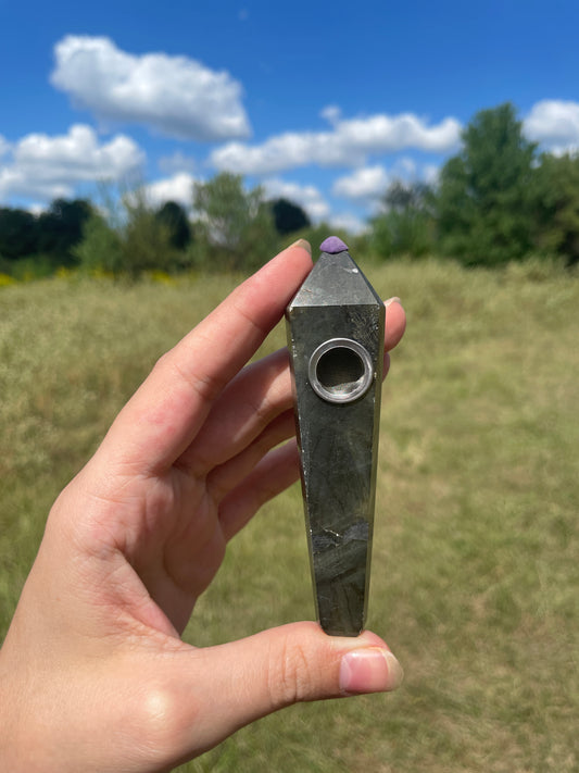 Imperfect Flashy Labradorite Crystal Pipe