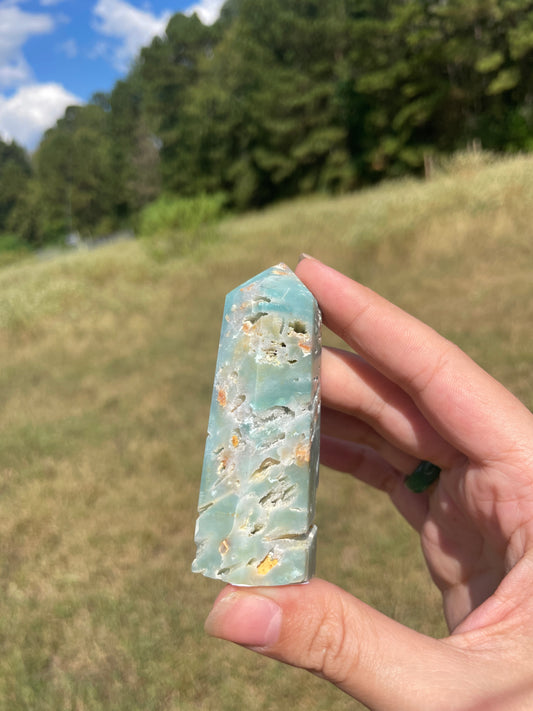 Druzy Carribean Calcite tower #2