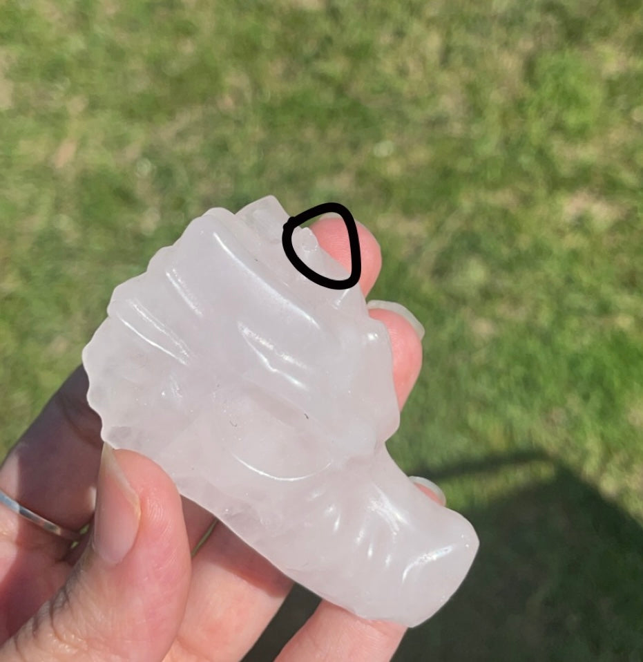 Mini Rose Quartz Dragon Head š² (imperfect)
