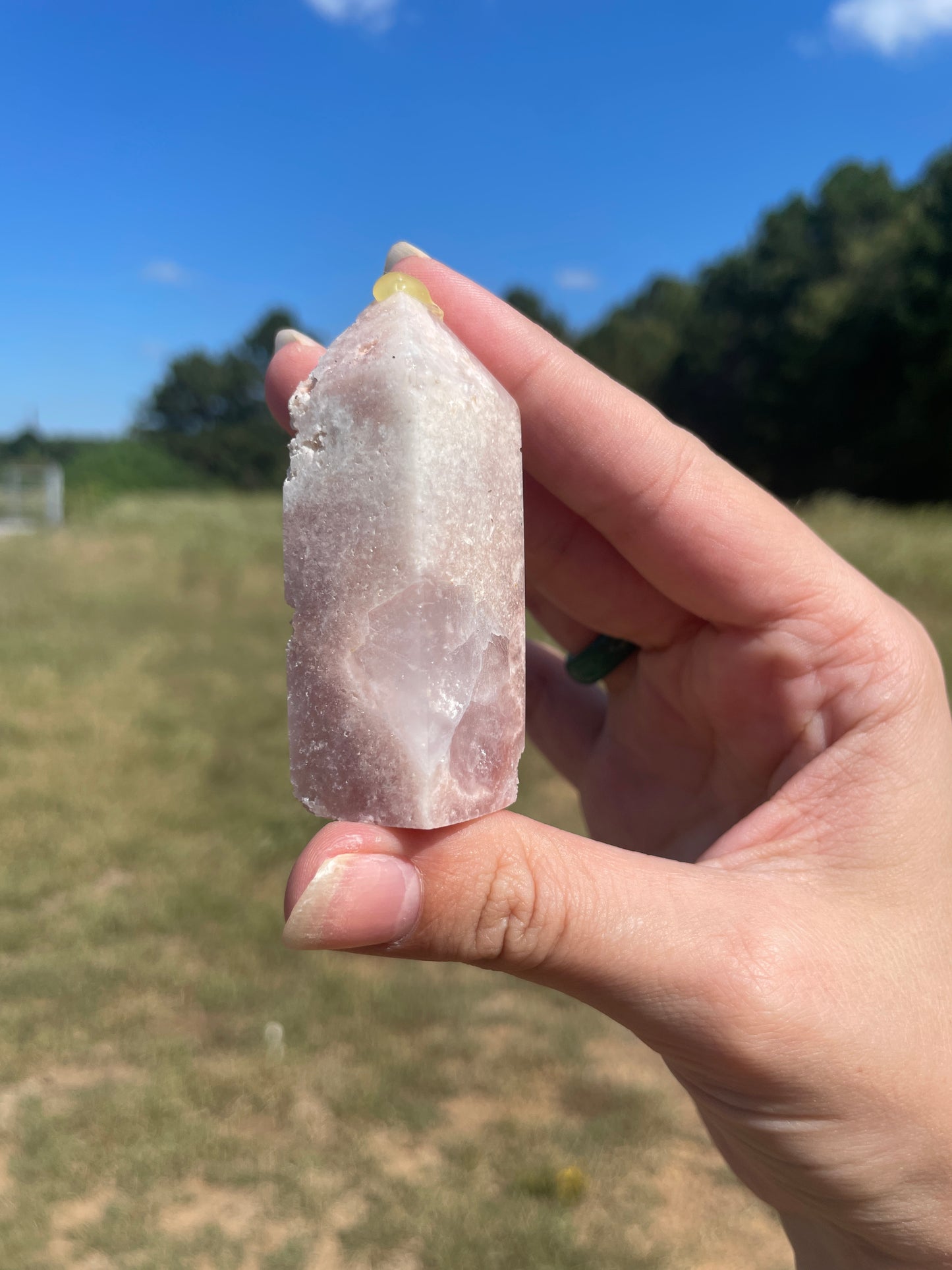 Druzy pink amethyst tower 1