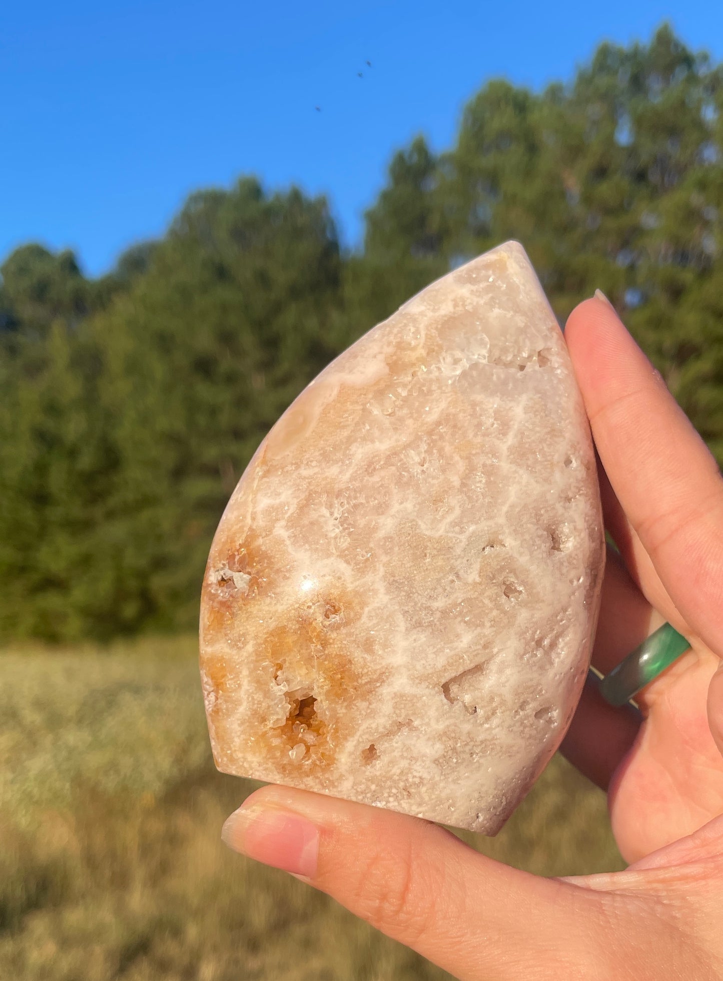 Druzy Pink Amethyst/Flower agate Freeform
