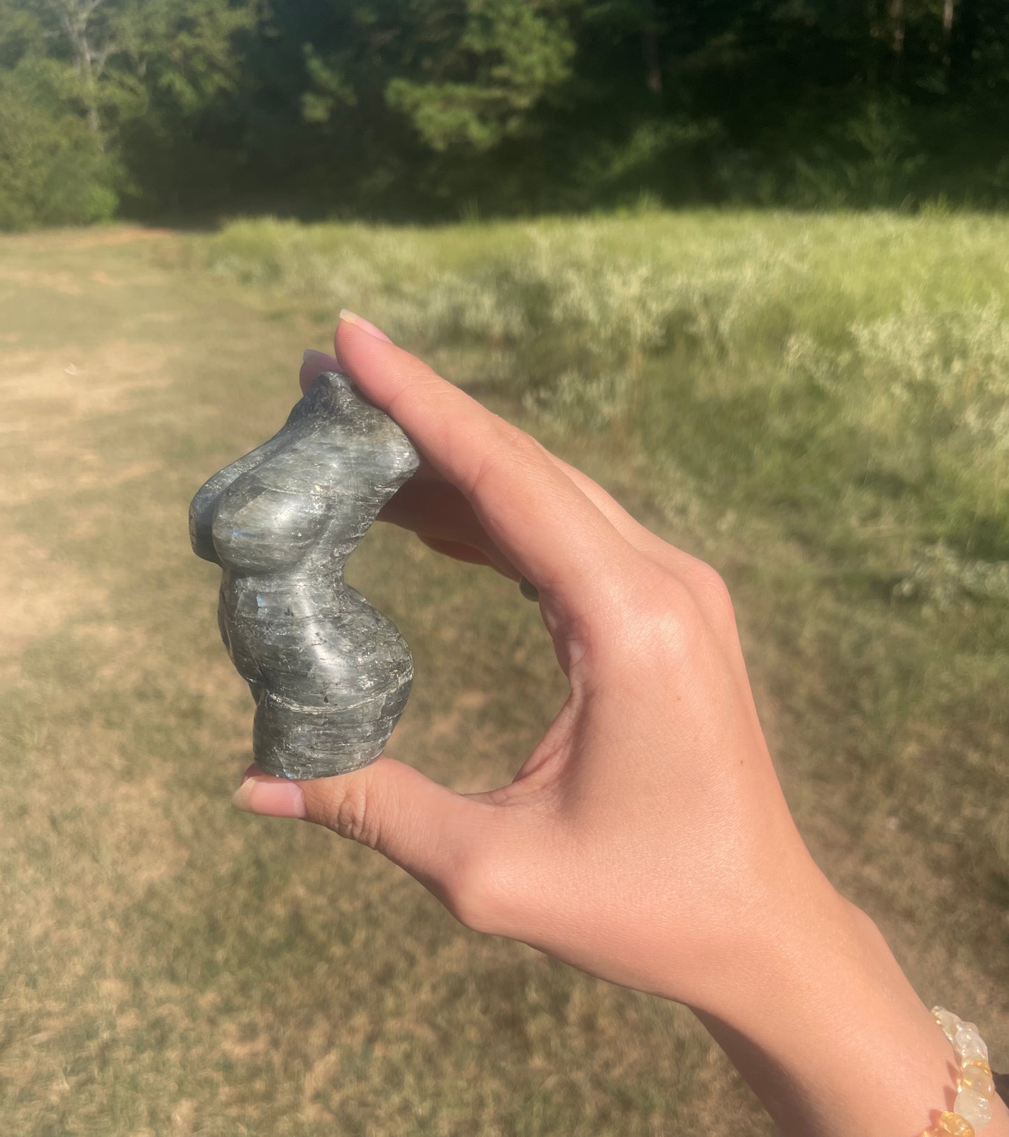 Flash Labradorite Goddess carving