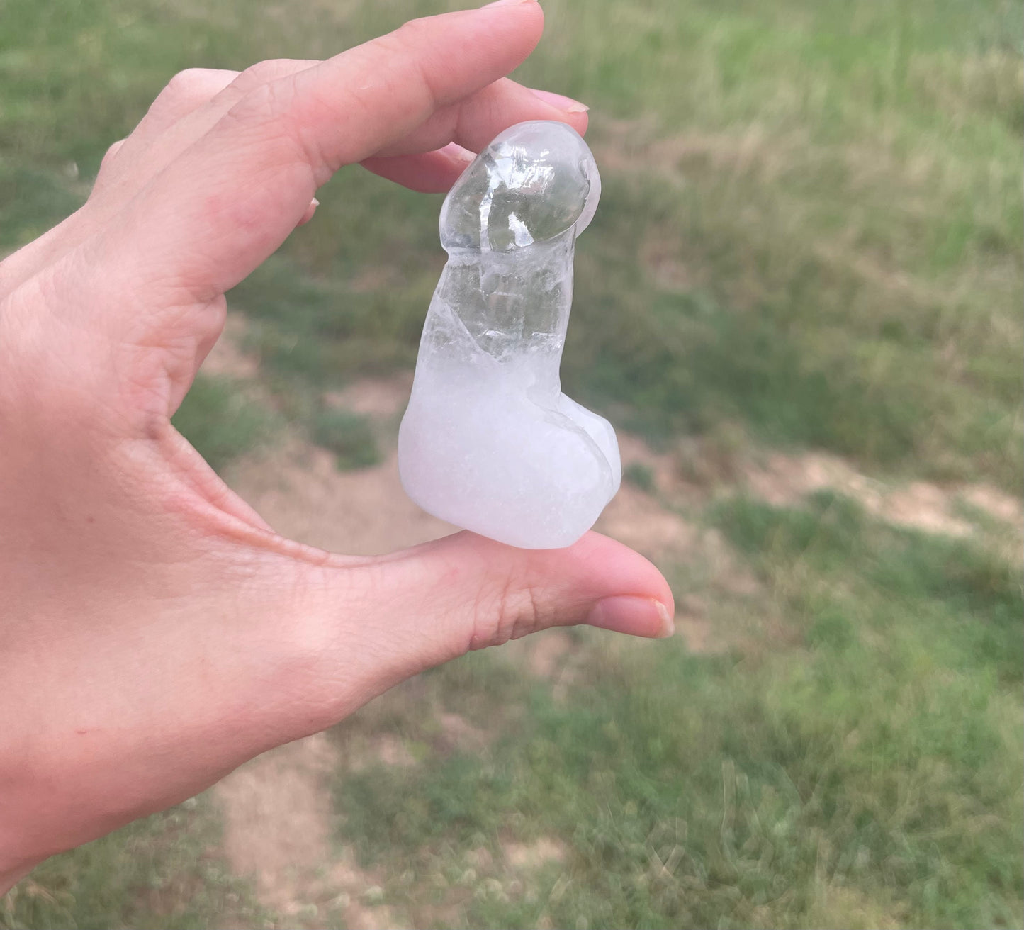 Imperfect Mini Clear Quartz Crystal Penis Carving