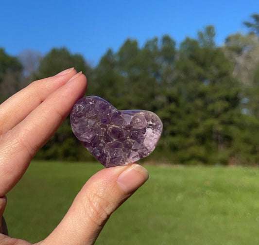 MINI Druzy Amethyst Heart Cluster