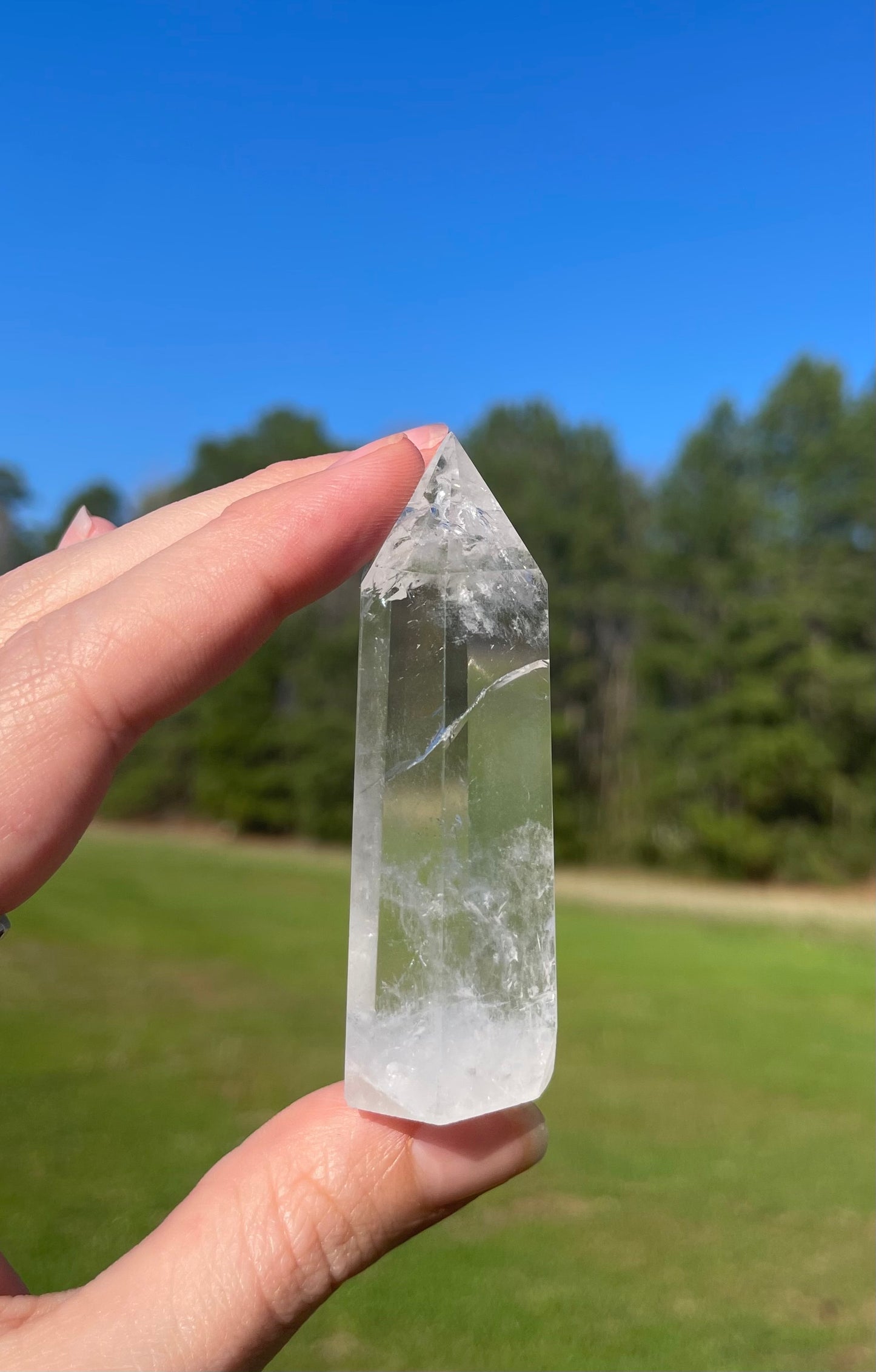 Clear Quartz Tower w/inclusion (3)