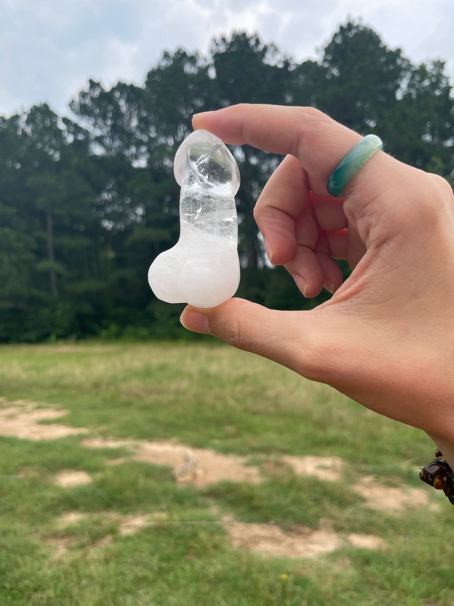 Imperfect Mini Clear Quartz Crystal Penis Carving