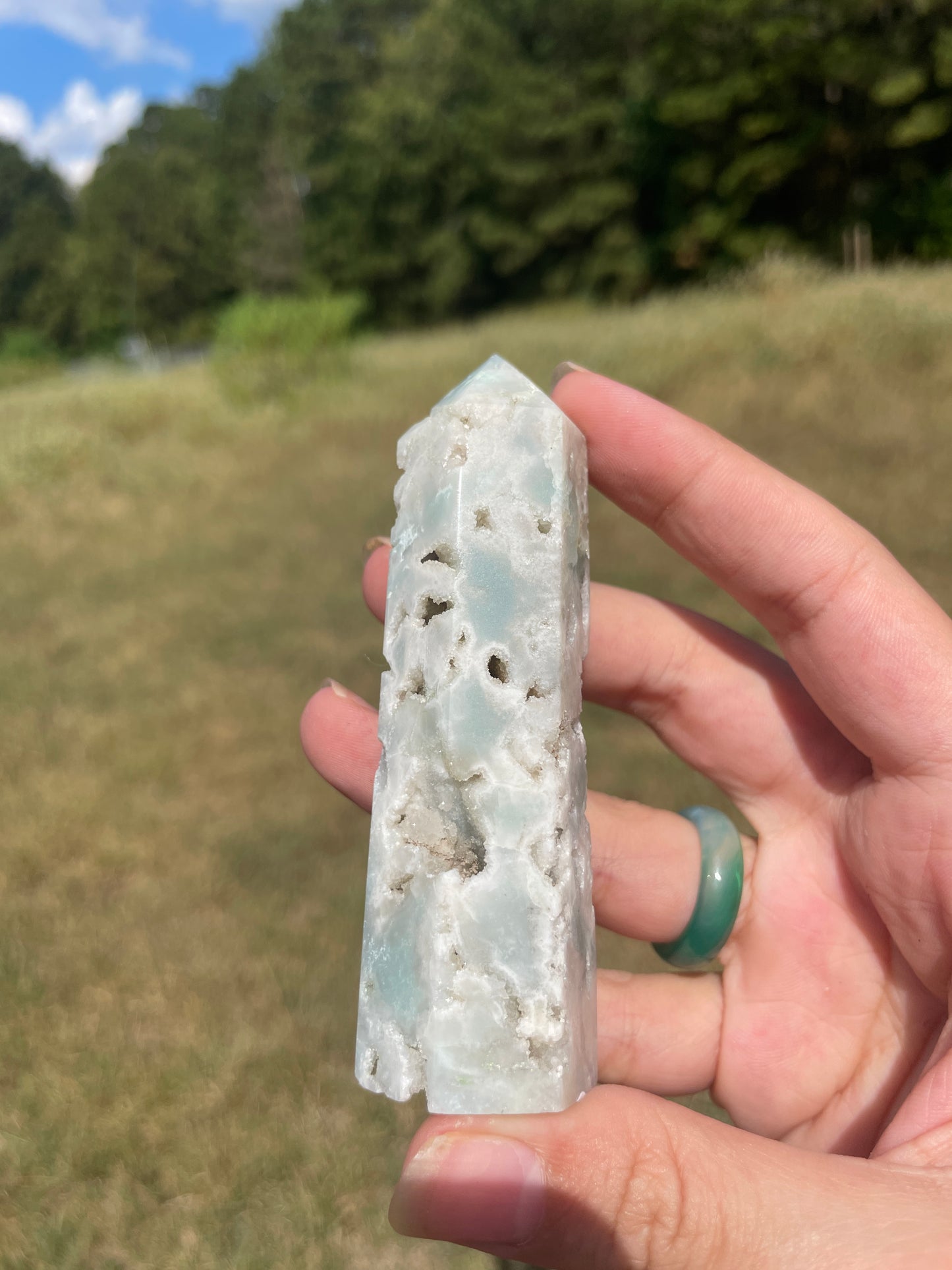 Druzy Carribean Calcite tower #4