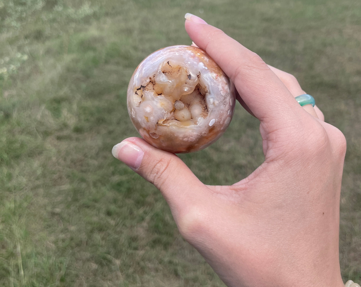 Druzy Flower Agate sphere