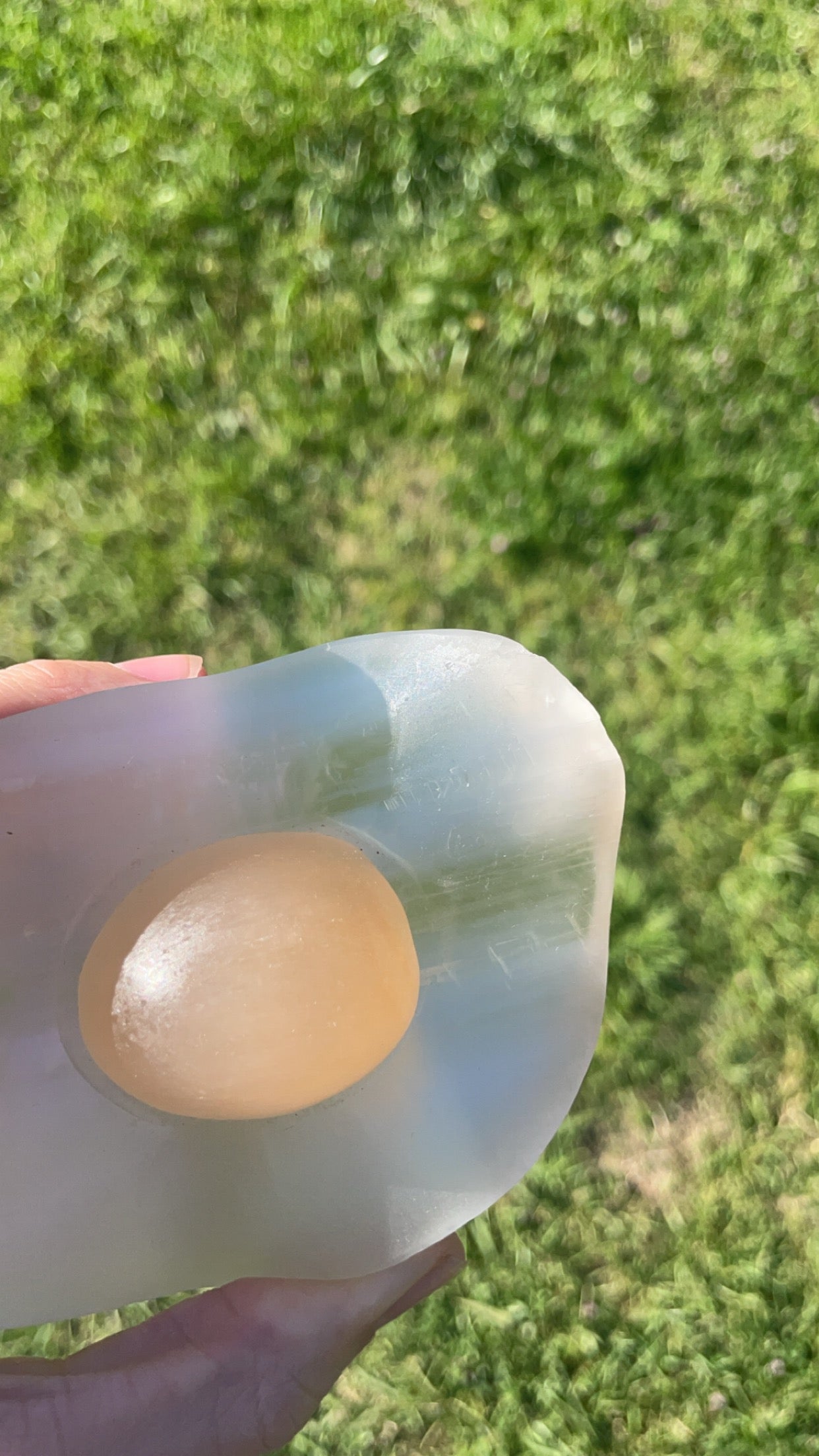 Imperfect Selenite Sunny Side-up Egg (Satin Spar)