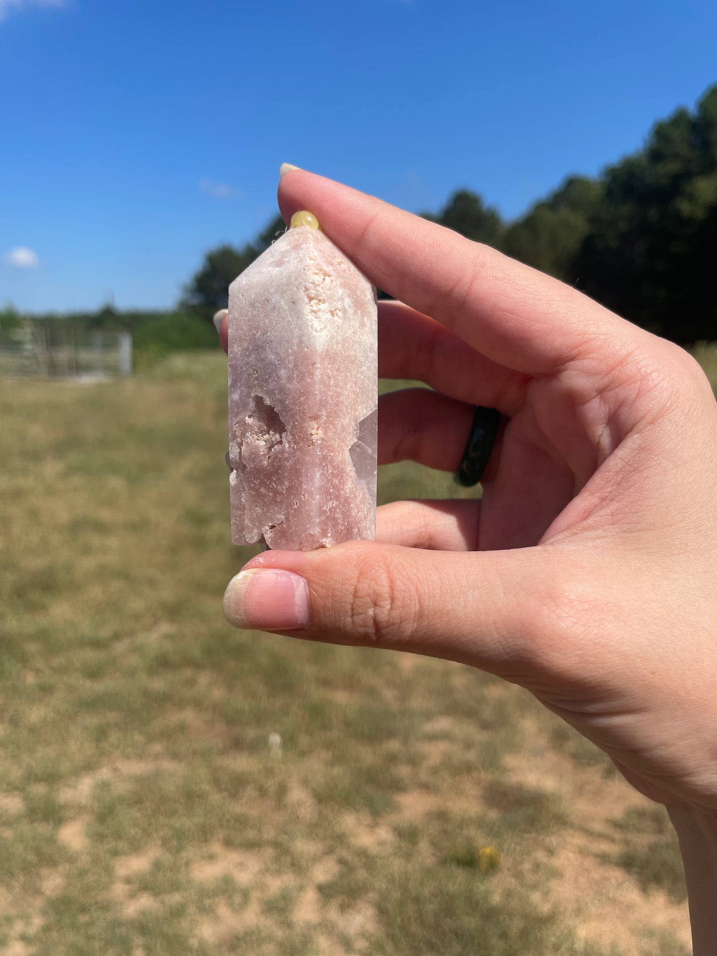 Druzy pink amethyst tower 1