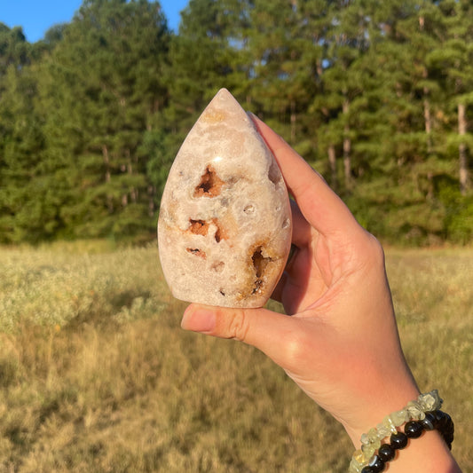 Druzy Pink Amethyst/Flower agate Freeform